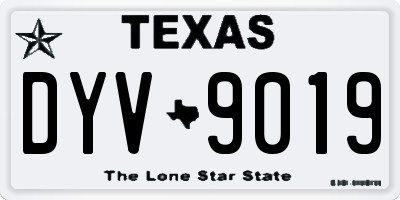 TX license plate DYV9019