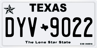TX license plate DYV9022