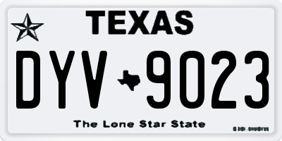 TX license plate DYV9023