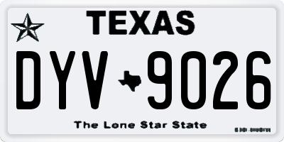 TX license plate DYV9026