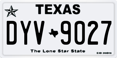 TX license plate DYV9027