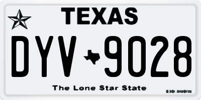 TX license plate DYV9028