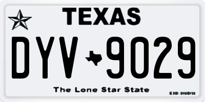 TX license plate DYV9029