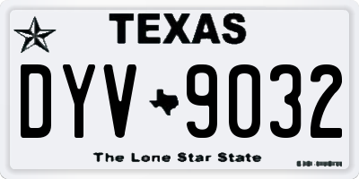 TX license plate DYV9032