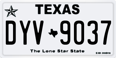 TX license plate DYV9037