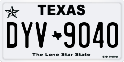 TX license plate DYV9040