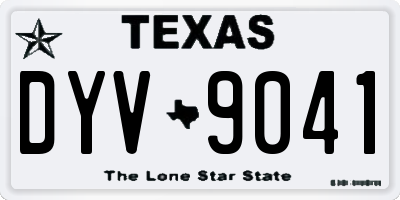 TX license plate DYV9041