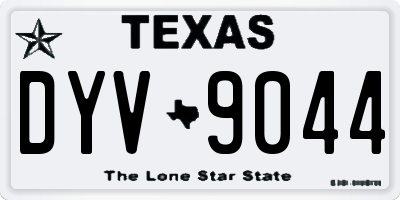 TX license plate DYV9044