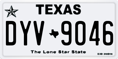 TX license plate DYV9046