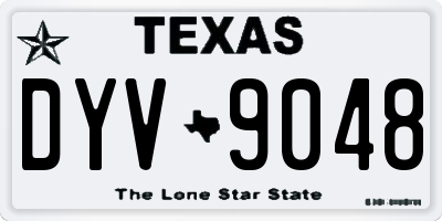 TX license plate DYV9048