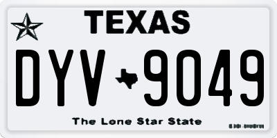 TX license plate DYV9049