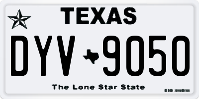 TX license plate DYV9050