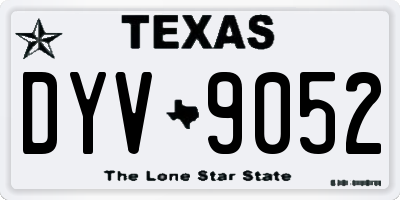 TX license plate DYV9052
