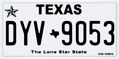 TX license plate DYV9053