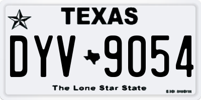 TX license plate DYV9054