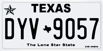 TX license plate DYV9057