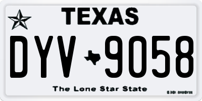 TX license plate DYV9058
