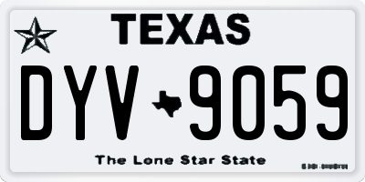 TX license plate DYV9059