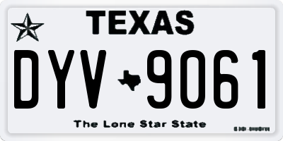 TX license plate DYV9061