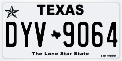 TX license plate DYV9064