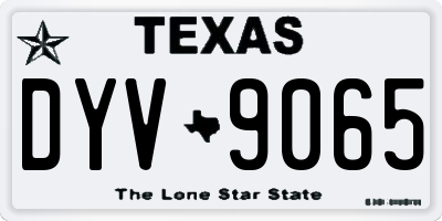 TX license plate DYV9065