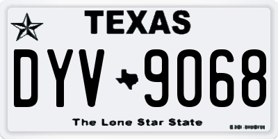 TX license plate DYV9068