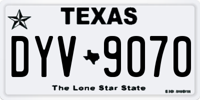 TX license plate DYV9070