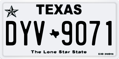 TX license plate DYV9071