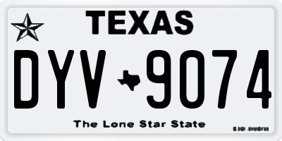 TX license plate DYV9074