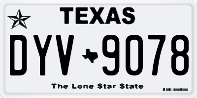 TX license plate DYV9078