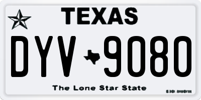TX license plate DYV9080