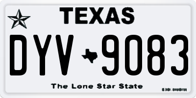 TX license plate DYV9083