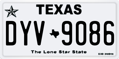 TX license plate DYV9086