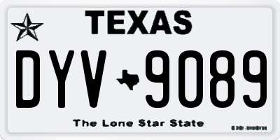 TX license plate DYV9089