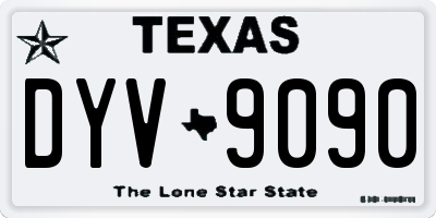 TX license plate DYV9090