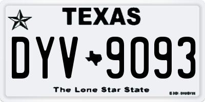 TX license plate DYV9093