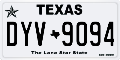 TX license plate DYV9094