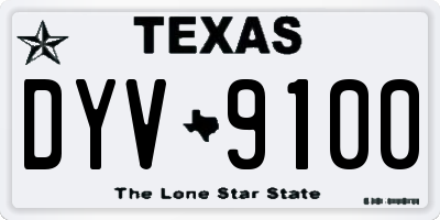 TX license plate DYV9100