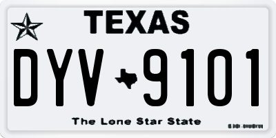 TX license plate DYV9101