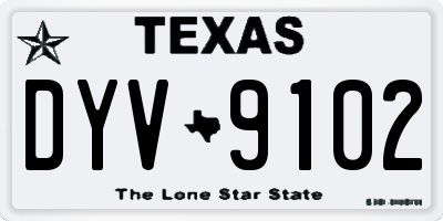 TX license plate DYV9102