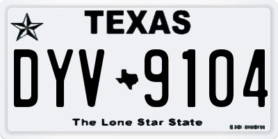 TX license plate DYV9104