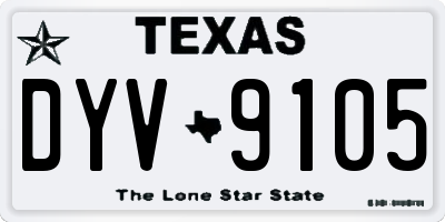TX license plate DYV9105