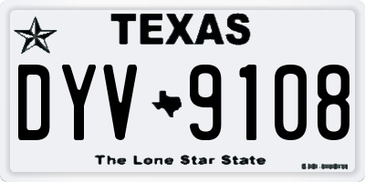 TX license plate DYV9108
