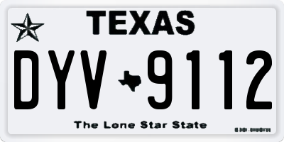 TX license plate DYV9112
