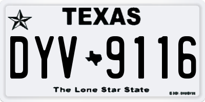TX license plate DYV9116