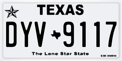 TX license plate DYV9117