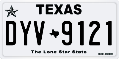TX license plate DYV9121