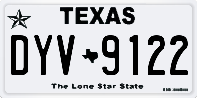 TX license plate DYV9122