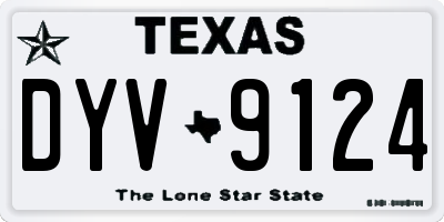TX license plate DYV9124
