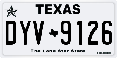 TX license plate DYV9126